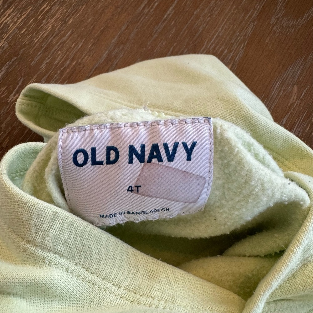 Old Navy Kids Pullover Hoodie Light Green with Kangaroo Pocket Unisex 4T - Picture 8 of 9